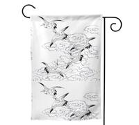Piccola bandiera da giardino con stampa gru giapponese su entrambi i lati verticale bandiera da cortile di benvenuto 31 x 45 cm decorazione esterna