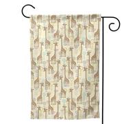 Piccola bandiera da giardino disegnata a mano giraffe stampa su entrambi i lati verticale bandiera da cortile di benvenuto 31 x 45 cm decorazione esterna