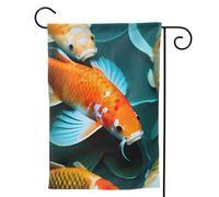 Piccola bandiera da giardino HD giapponese Koi Fish stampa doppia faccia verticale bandiera da cortile di benvenuto 31 x 45 cm decorazione esterna