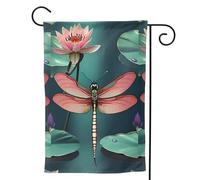 Piccola bandiera da giardino libellula con ninfea stampa su entrambi i lati verticale bandiera da cortile 31 x 45 cm decorazione esterna