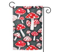Piccola bandiera da giardino rossa bianca con fungo stampa su entrambi i lati verticale bandiera da cortile di benvenuto 31 x 45 cm decorazione esterna