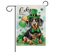 Piccola bandiera Dachshund Puppies Lucky Shamrock Clover St. Patrick’s Day