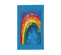 Piccola bandiera decorativa con stampa arcobaleno per tutte le stagioni con motivo stampato su un solo lato, per interni ed esterni, display trasparente