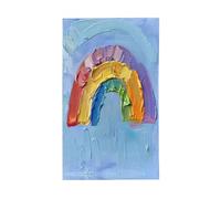 Piccola bandiera decorativa con stampa arcobaleno per tutte le stagioni con motivo stampato su un solo lato, per interni ed esterni, display trasparente