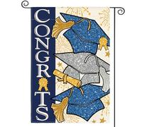 Piccola bandiera Graduation Caps Diploma 2026 Blue Congrats Grad Bandiera