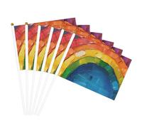 Piccola bandiera leggera con stampa arcobaleno su entrambi i lati, per feste, parate, decorazioni per la casa, celebrazioni