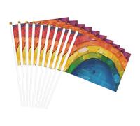 Piccola bandiera leggera con stampa arcobaleno su entrambi i lati, per feste, parate, decorazioni per la casa, celebrazioni