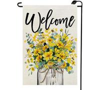 Piccola bandiera Mason Jars Fresh Flower Spring Summer Burlap Botanical