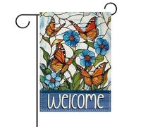 Piccola bandiera Stained Glass Butterflies Multi-Type Spring Botanical