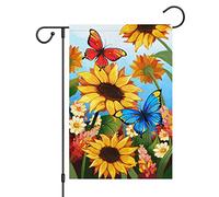 Piccola bandiera Sunflower Butterfly Spring Summer Flower Bandiera