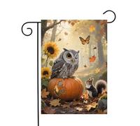 Piccola bandiera Winking Owl Pumpkin Squirrel Butterfly Sunflower Fall