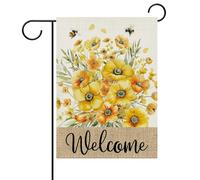 Piccola bandiera Yellow Anemone Flowers Bees Farmhouse Spring Botanical