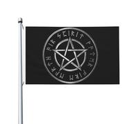 Piccola Bandieras Da Giardino 90X150Cm Wiccan Occult Witch Pentagram Pentacle Bandiera Da Cortile Colore Vivido Bandieras Pirati Per La Fattoria All'Aperto, Feste, Giardino