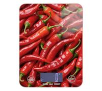Piccola bilancia per alimenti con peperoncino fresco, colore rosso, facile da pulire, 5 kg/5 g, bilancia digitale da cucina con 4 unità per cucinare con sapone cheto (batterie non incluse)
