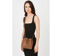 Piccola borsa a secchiello in pelle PUR & ÉLÉMENT Marrone TU