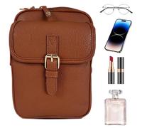 Piccola Borsa a Spalla - Borsa Antifurto - 10 Portacarte Integrato Cinturino Regolabile Stile Vintage Grande Capienza Pelle per Telefono per Esterno Business Matrimonio