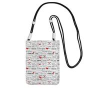 Piccola borsa a tracolla Carry A Mobile Phone Bag Diagonally I Love You Words With Hearts Mini borsa a tracolla portafoglio portafoglio per smartphone