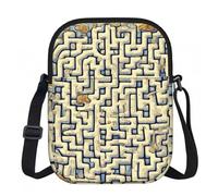 Piccola borsa a tracolla con mappa del tesoro labirinto, borsa leggera con cerniera da donna, borsa a tracolla casual impermeabile per portafoglio da viaggio per telefono