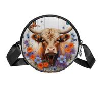 Piccola borsa a tracolla con stampa della dea del sole borse a tracolla per telefono cellulare con grande capacità e tracolla regolabile per donne e ragazze, Bestiame su tavole di legno, 7x1.8 in