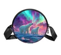 Piccola borsa a tracolla con stampa della dea del sole borse a tracolla per telefono cellulare con grande capacità e tracolla regolabile per donne e ragazze, Orsi Polari, 7x1.8 in