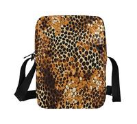 Piccola borsa a tracolla da donna borsa a tracolla da donna tracolla regolabile per scuola scuola - leopardo sfumato glitter decorazione paillettes viola giallo
