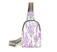 Piccola borsa a tracolla da donna con fiori di lavanda, borsa a tracolla con tracolla regolabile, Fiori di lavanda, Zaino in spalla