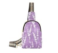 Piccola borsa a tracolla da donna, con fiori di lavanda, viola, borsa a tracolla con tracolla regolabile, Fiori di lavanda viola, Zaino in spalla