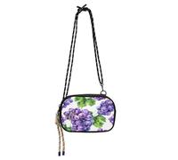 Piccola borsa a tracolla da donna, impermeabile, con tracolla regolabile, per escursioni, viaggi, con garofano rosso, Uva Viola