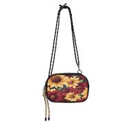 Piccola borsa a tracolla da donna, impermeabile, con tracolla regolabile, per escursioni, viaggi, con garofano rosso, Fiori autunnali floreali