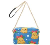 Piccola borsa a tracolla da donna in pelle vegana casual per tutti i giorni borsa a tracolla con zip borse a tracolla campane di Natale