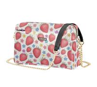 Piccola borsa a tracolla floreale con fragole carine per le donne in pelle vegana borsa a tracolla impermeabile borsa a tracolla per donna