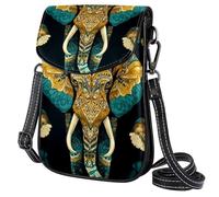 Piccola borsa a tracolla in pelle da donna, con stampa floreale, casual, borsa a tracolla con tracolla regolabile, per shopping, escursionismo, uso quotidiano, Elefante Classico, Taglia unica
