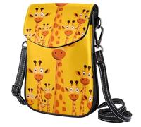 Piccola borsa a tracolla in pelle da donna, graziosa testa di orso, casual, borsa a tracolla con tracolla regolabile, per shopping, escursionismo, uso quotidiano, Bella giraffa, Taglia unica