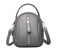 Piccola borsa a tracolla in pelle per donne Lady Girl sopra la borsa a tracolla, Grigio, Taglia unica