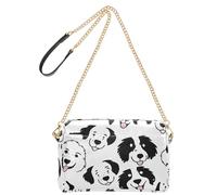 Piccola borsa a tracolla in pelle vegana Oliver Jeffers Cartoon Dog Faces nero su bianco borsa a tracolla borsa impermeabile da viaggio