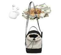 Piccola borsa a tracolla laterale - Piccola valigetta per passaporto unisex - Compatta borsa porta cellulare per sport viaggi pendolari e attività all'aperto, panna, descrizione