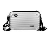 Piccola Borsa a Tracolla Mini Valigia Borsa a Tracolla Custodia per Cosmetici a Forma di Valigia con Tracollas e Cinturino da Polso, per Soldi, Cellulare, Cosmetici, Chiavi, Carte Varie (Argento)