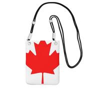 Piccola borsa a tracolla nera per cellulare, con stampa bandiera canadese, carina, porta una borsa mobile diagonale, per lo shopping, passeggiate, nero, Taglia unica, Portare una borsa per cellulare
