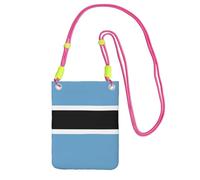Piccola borsa a tracolla per cellulare, con stampa bandiera del Botswana, carina per trasportare una borsa mobile in diagonale, per lo shopping, le passeggiate, Fucusia, Taglia unica