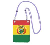 Piccola borsa a tracolla per cellulare, con stampa bandiera della Bolivia nera, carina per trasportare una borsa mobile in diagonale, per lo shopping, le passeggiate, Viola, Taglia unica