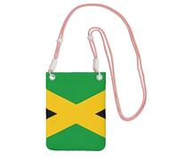 Piccola borsa a tracolla per cellulare, con stampa di bandiera della Giamaica nera, carina, porta una borsa mobile in diagonale, per shopping, passeggiate, rosa, taglia unica