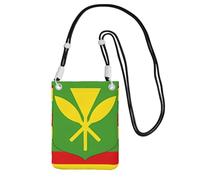 Piccola borsa a tracolla per cellulare, con stampa di bandiera hawaiana, nera, carina, porta una borsa mobile in diagonale, per lo shopping, le passeggiate