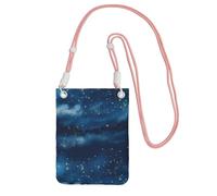 Piccola borsa a tracolla per le donne borsa del telefono cellulare mini portafoglio blu con cielo stelle borsa del telefono cellulare, rosa, Taglia unica