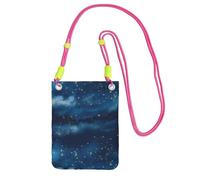 Piccola borsa a tracolla per le donne borsa del telefono cellulare mini portafoglio blu con cielo stelle borsa del telefono cellulare, Fucsia, Taglia unica