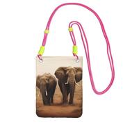 Piccola borsa a tracolla per le donne borsa del telefono cellulare mini portafoglio del telefono cellulare animali selvatici elefanti borsa del telefono cellulare