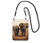 Piccola borsa a tracolla per le donne borsa del telefono cellulare mini portafoglio del telefono cellulare animali selvatici elefanti borsa del telefono cellulare