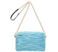Piccola borsa a tracolla per le donne in pelle vegana borsa casual borsa a tracolla impermeabile per viaggi onde blu del mare