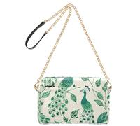 Piccola borsa a tracolla per le donne in pelle vegana Oliver Jeffers stile pavone giada donna borsa a tracolla impermeabile borsa a tracolla da donna