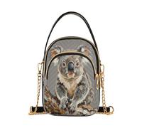 Piccola borsa a tracolla per le donne moda casual impermeabile grigio koala | Spalla & Crossbody convertibile resistente allo strappo del poliestere per i viaggi e lo shopping
