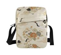 piccola borsa a tracolla per le donne Piccola borsa a tracolla per le donne borse a tracolla da donna borse a tracolla tracolla regolabile per la scuola giapponese nuvola fiore gru beige